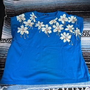 Zara Floral Short Sleeve Top